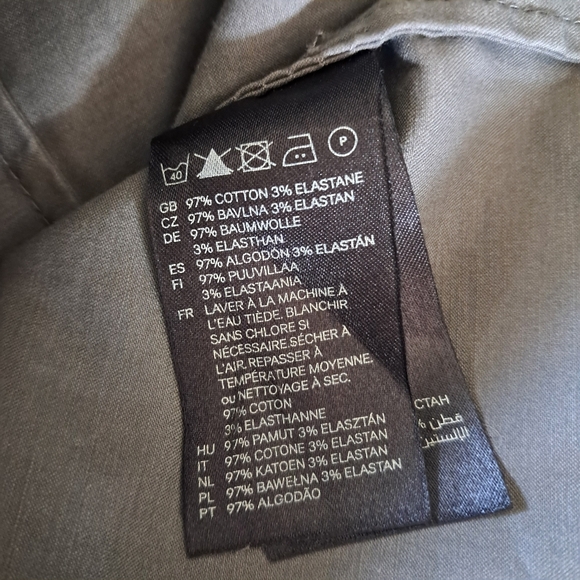 H&M Womens Short Sleeve V-Neck Flap Pocket Casual Dress Size 6 Military Green - Picture 7 of 9